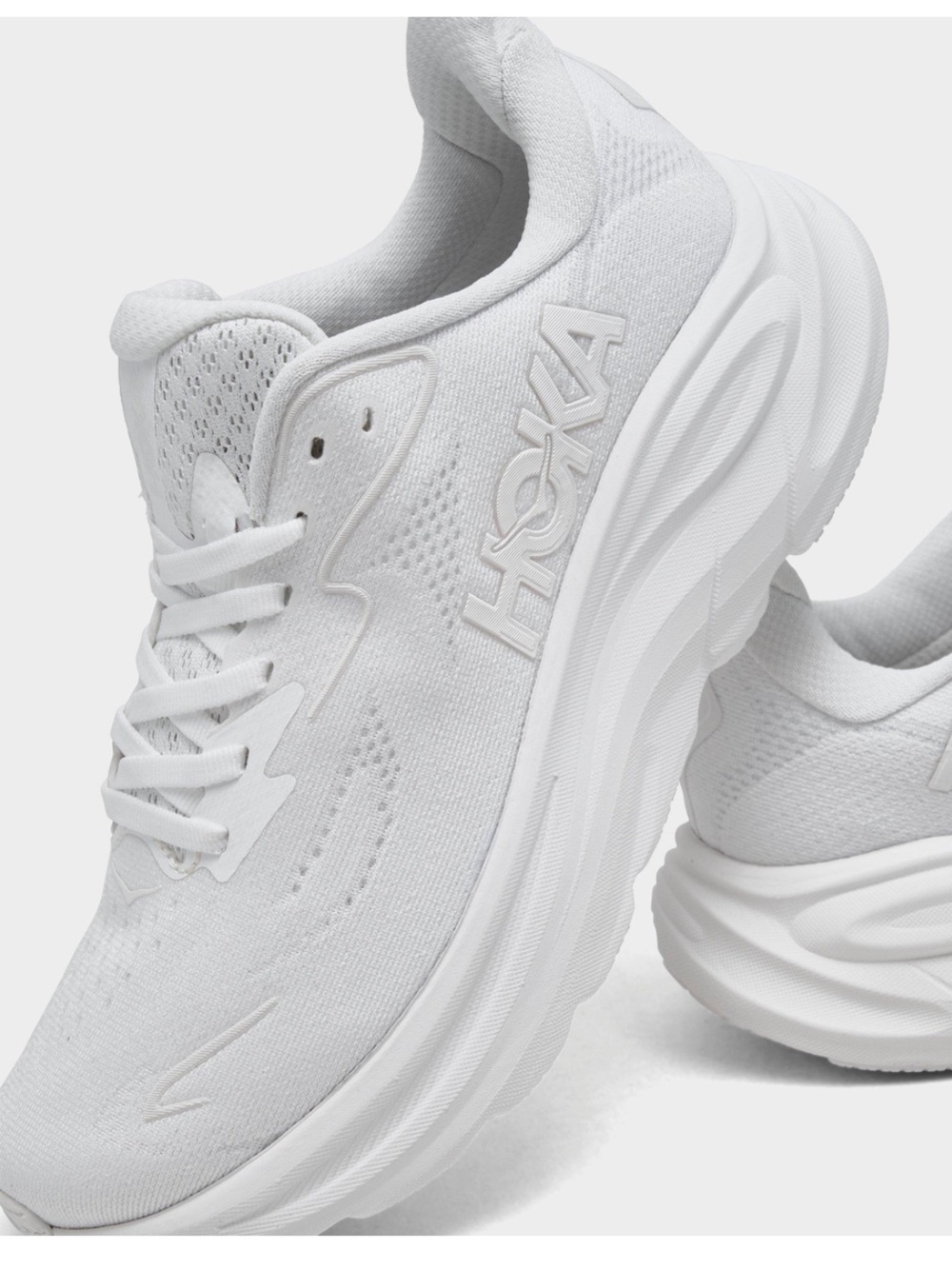 Hoka Clifton 10 Women size 8 White Athletic Running Shoes